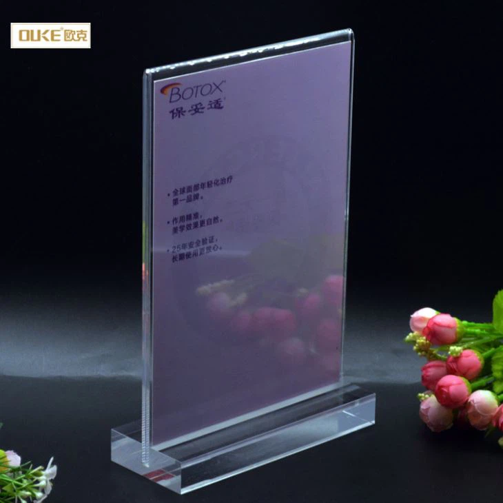 Manufacture Vertical T Shape Acrylic Sign Holder